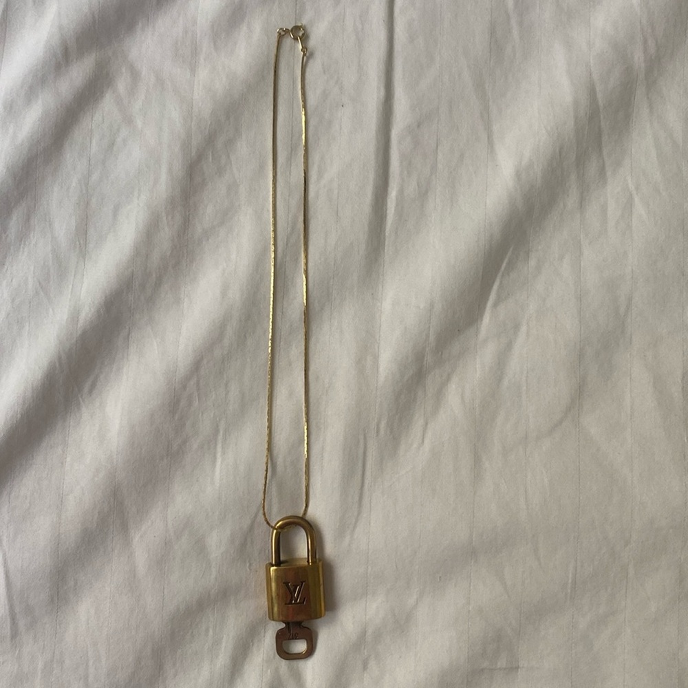 Louis Vuitton Gold Lock and Key on Chain